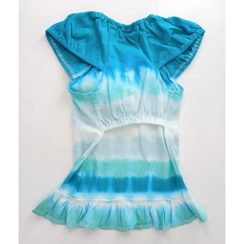 East Side Collection Tie Dye Dog Pet Dress Cotton Blue Size Medium